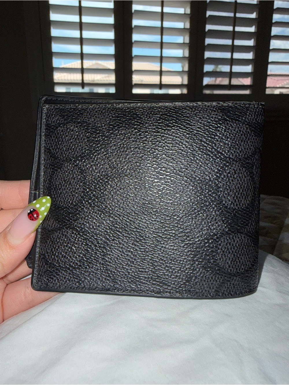 Coach Black Signature Compact Wallet - Picture 2 of 6